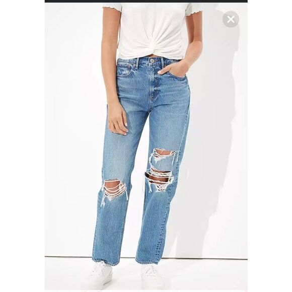 American Eagle Outfitters Denim - AMERICAN EAGLE SIZE 8 DISTRESSED BOYFIT “VINTAGE” JEANS